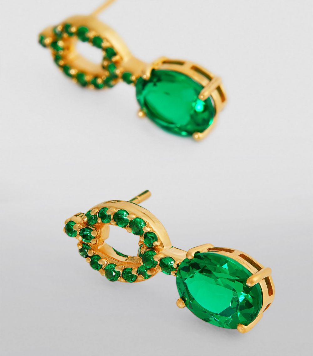 Nadine Aysoy Nadine Aysoy Yellow Gold And Emerald Catena Drop Earrings