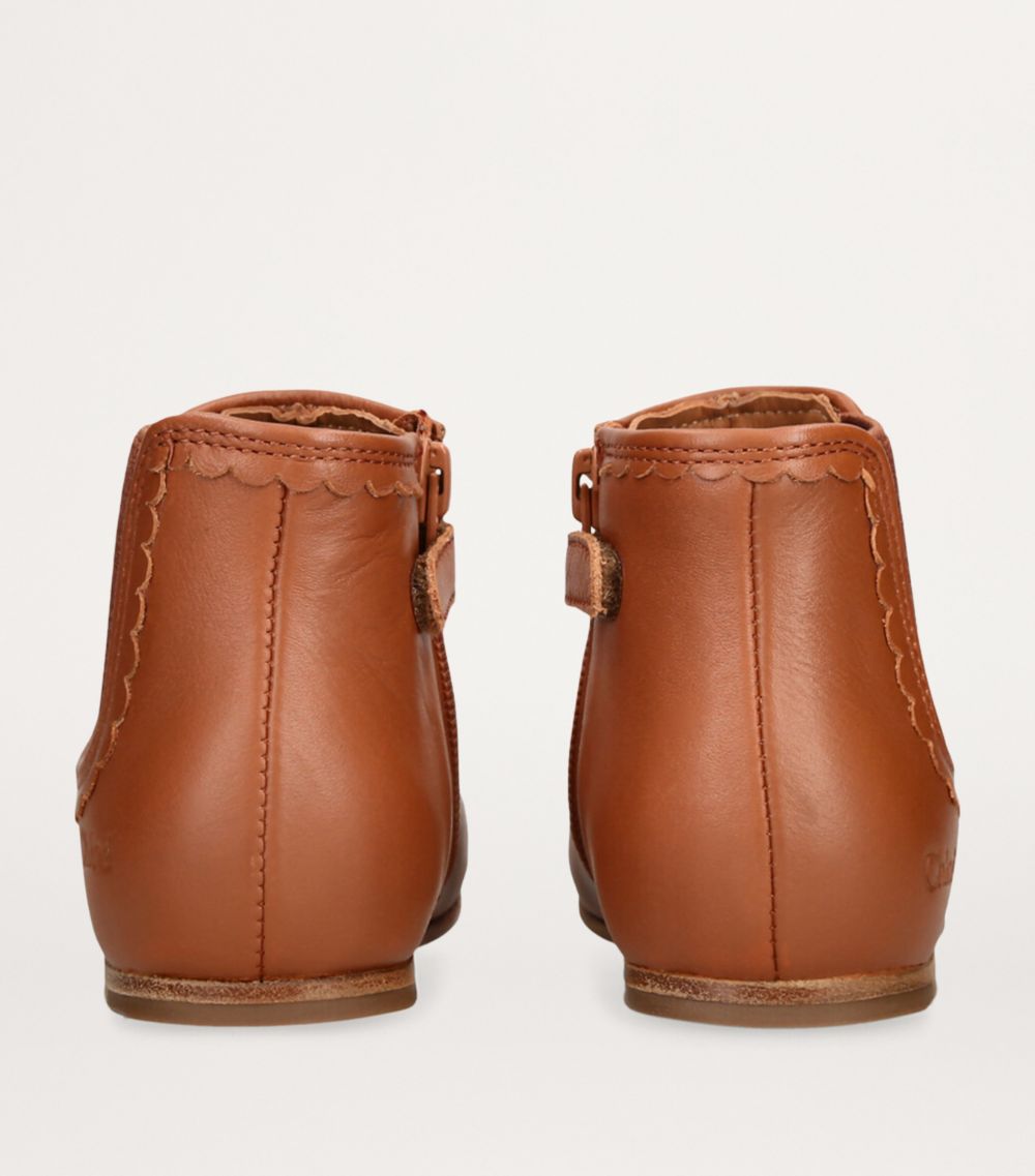 Chloé Kids Chloé Kids Leather Ankle Boots