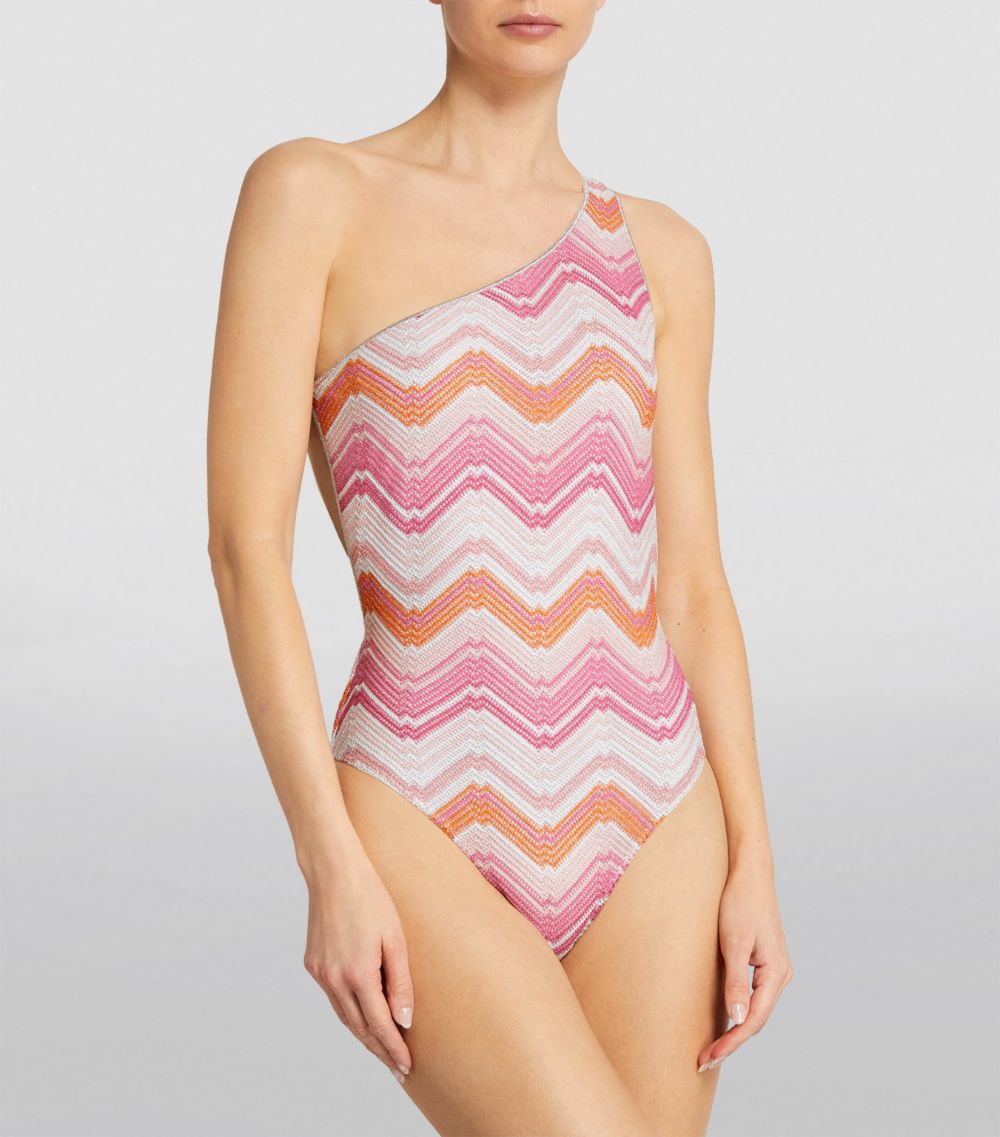 Missoni Missoni One-Shoulder Zigzag Swimsuit