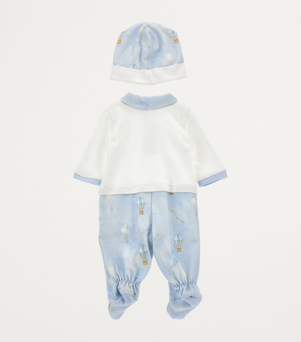 Monnalisa Monnalisa Hot Air Balloon Print Hat And Playsuit Set (1-9 Months)