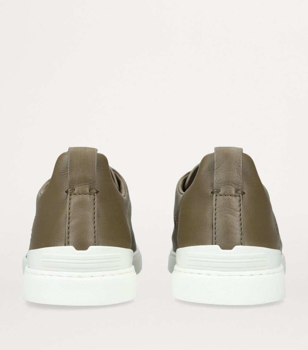 zegna Zegna Crocodile Leather Triple Stitch Sneaker