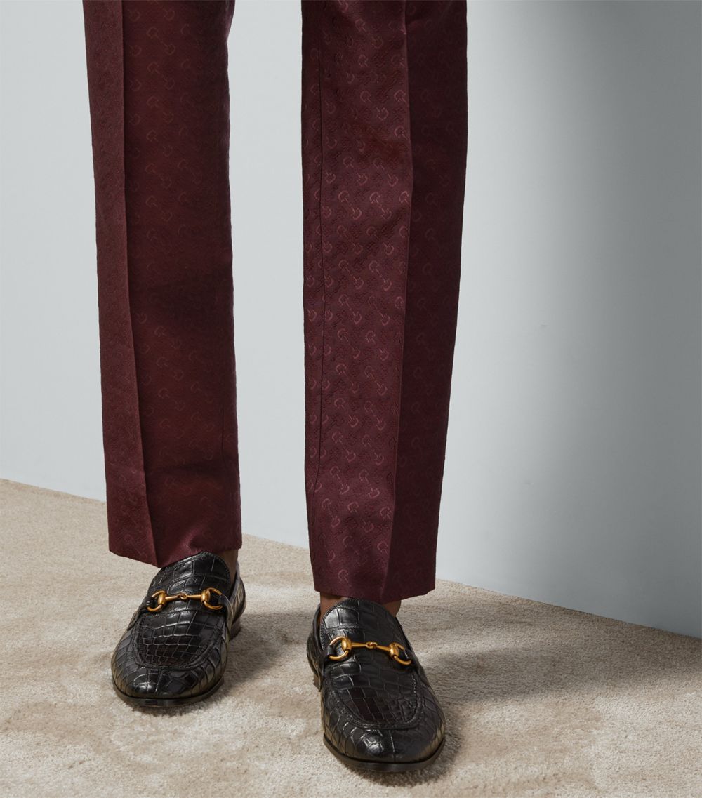 Gucci Gucci Wool-Silk Horsebit Tailored Trousers