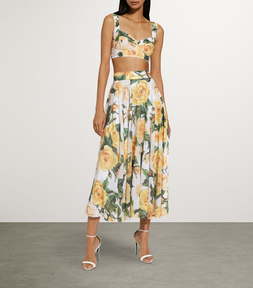 Dolce & Gabbana Dolce & Gabbana Sequinned Floral Midi Skirt