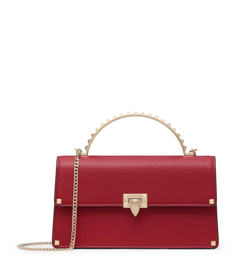 VALENTINO GARAVANI Valentino Garavani Mini Leather Rockstud Top-Handle Bag