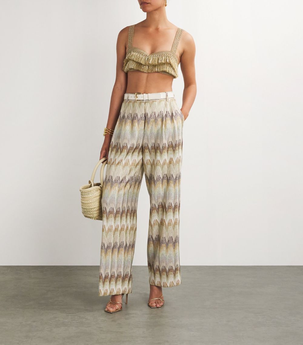 Patbo Patbo Metallic Fringed Crop-Top