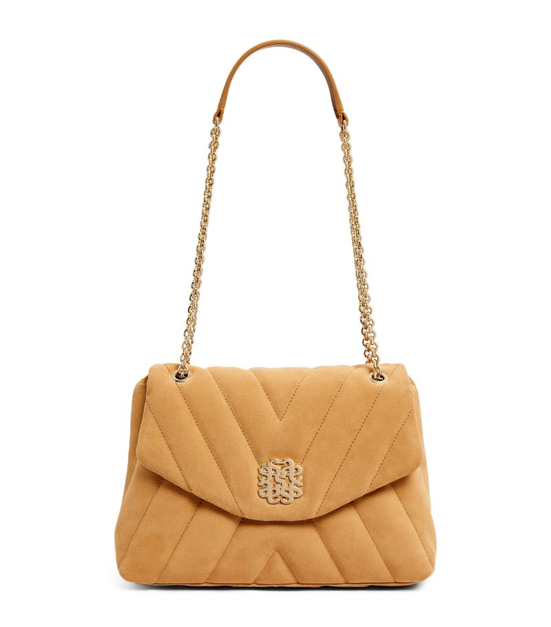  Sandro Suede Quilted Shoulder Bag