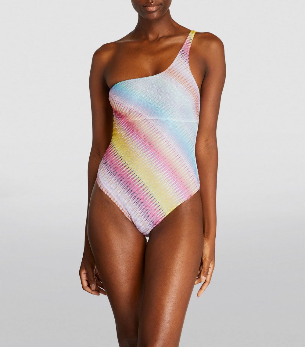 Missoni Missoni One-Shoulder Zigzag Swimsuit