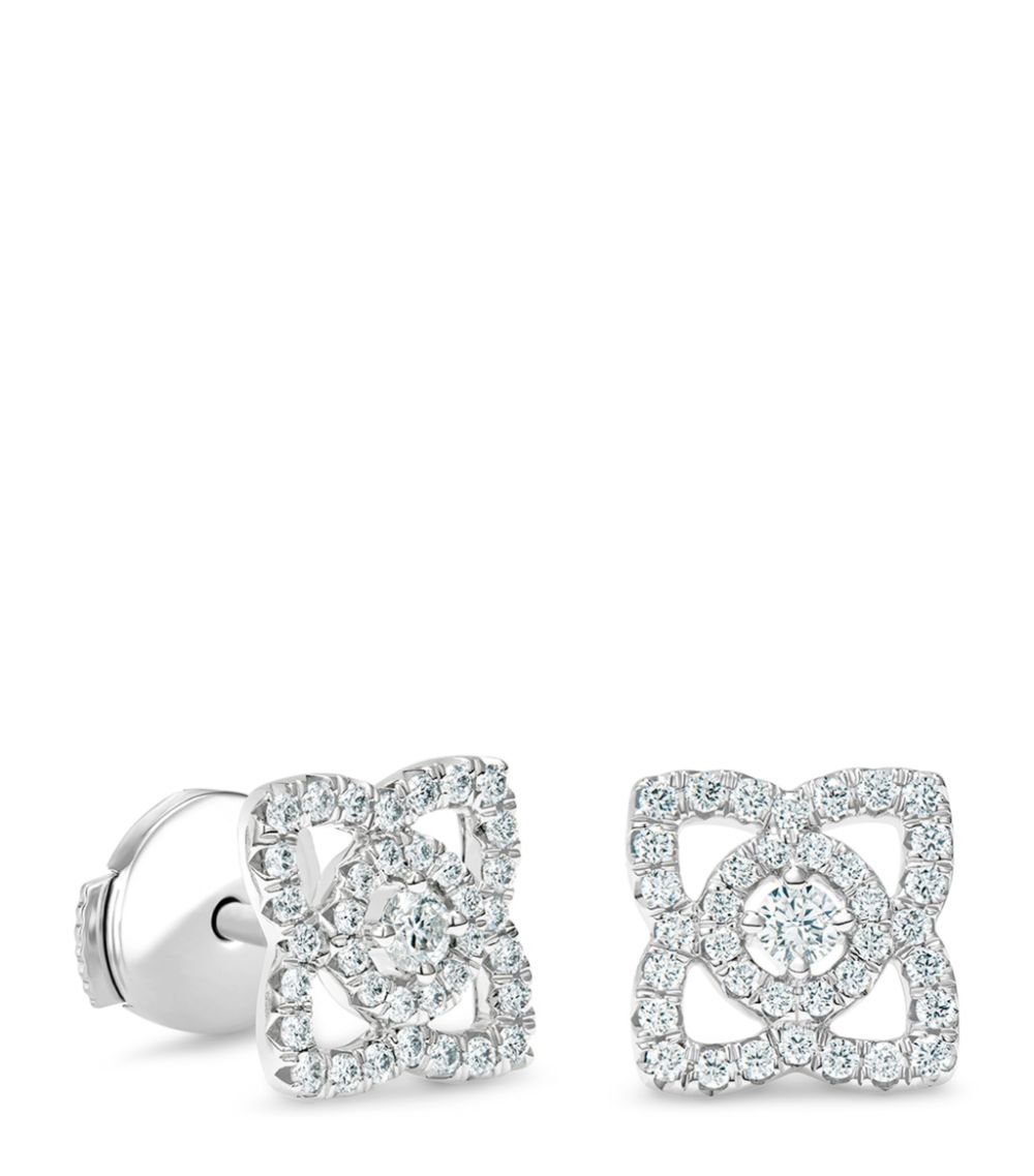 De Beers Jewellers De Beers Jewellers White Gold Enchanted Lotus Stud Earrings