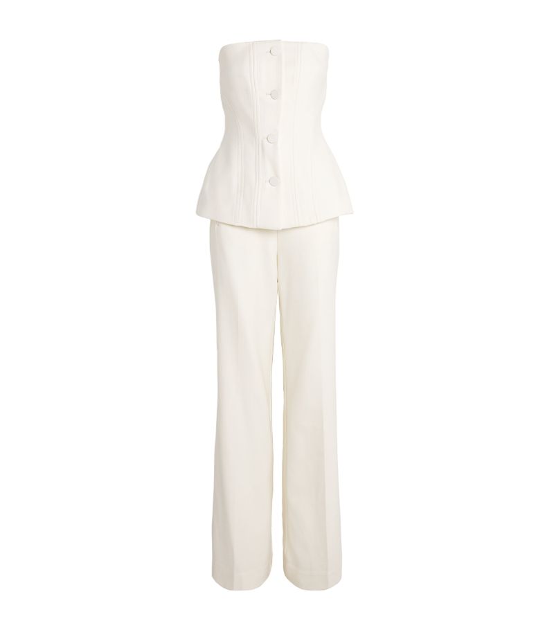 Roland Mouret Roland Mouret Wool-Blend Strapless Jumpsuit