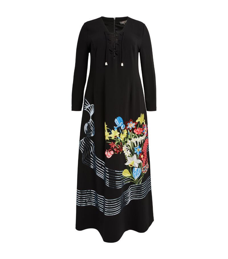 Marina Rinaldi Marina Rinaldi X Mary Katrantzou Embroidered Floral Maxi Dress