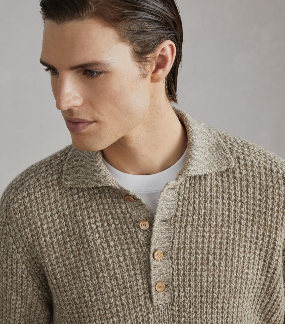 Brunello Cucinelli Brunello Cucinelli Virgin Wool-Cashmere Flecked Polo Sweater