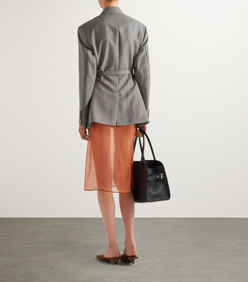Prada Prada Silk Organza Midi Skirt