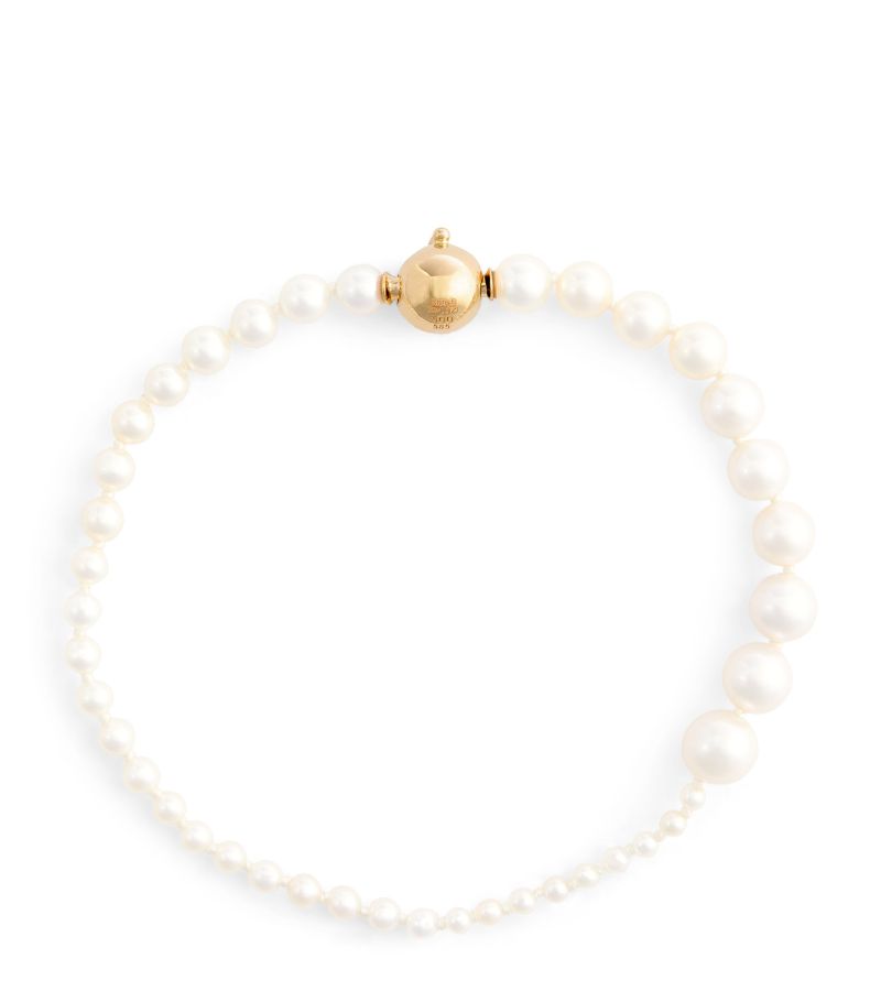 Sophie Bille Brahe Sophie Bille Brahe Small Yellow Gold And Pearl Peggy Bracelet