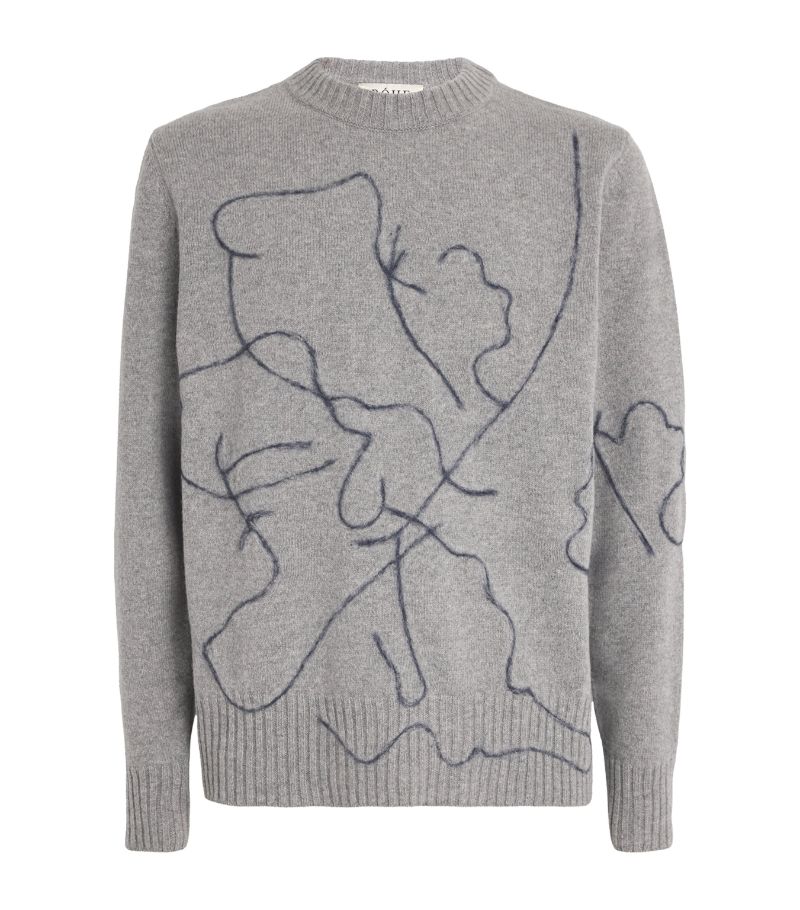 Róhe Róhe Wool-Cashmere Tulip Embroidered Sweater