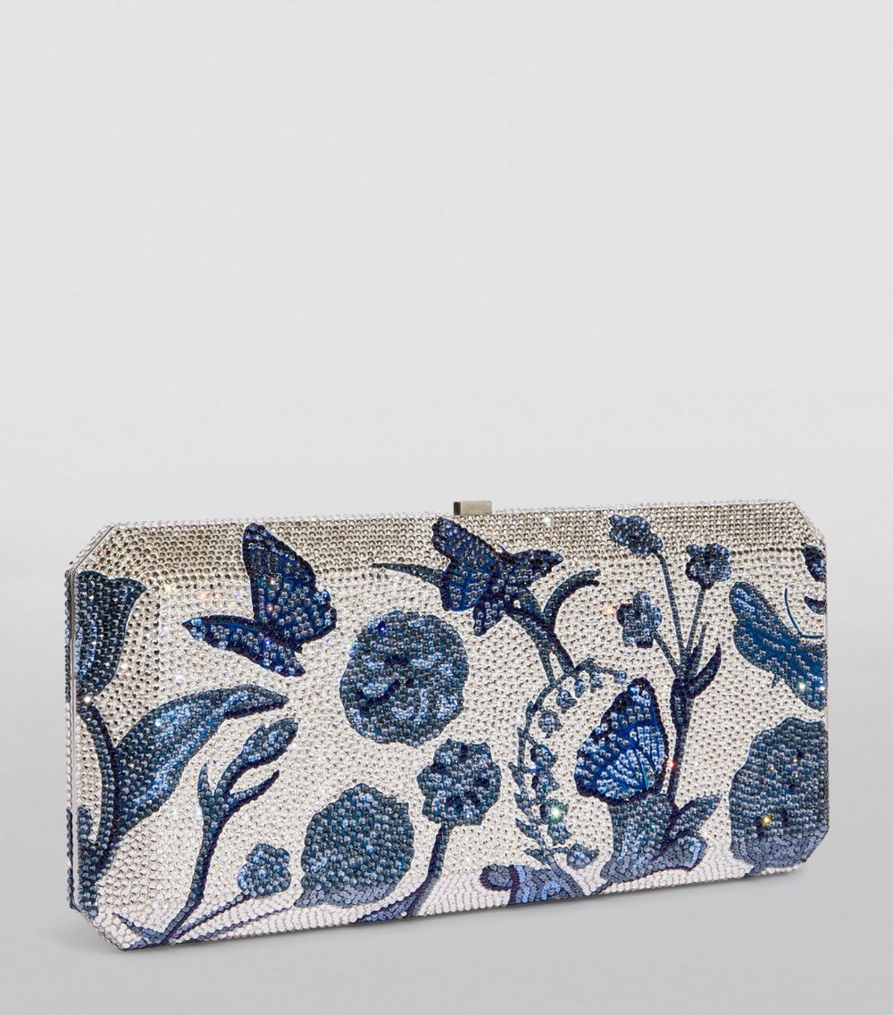 Judith Leiber Judith Leiber Crystal-Embellished Blue Garden Clutch Bag