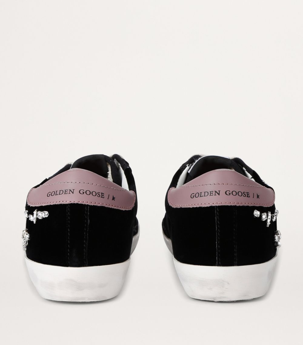 Golden Goose Golden Goose Embellished Velvet Superstar Sneakers