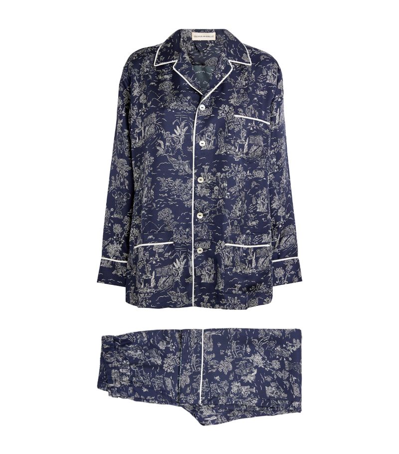 Olivia Von Halle Olivia Von Halle Silk Yves Erebus Pyjama Set