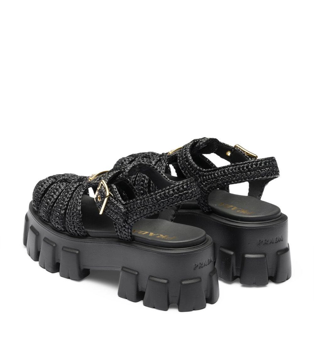 Prada Prada Crochet Platform Sandals 55