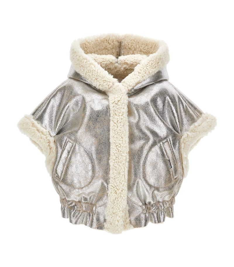 Monnalisa Monnalisa Plush Metallic Cape (2-16 Years)