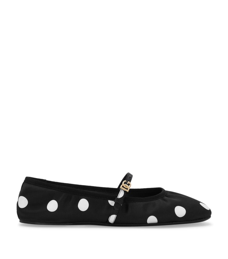 Dolce & Gabbana Dolce & Gabbana Satin Polka-Dot Ballet Flats