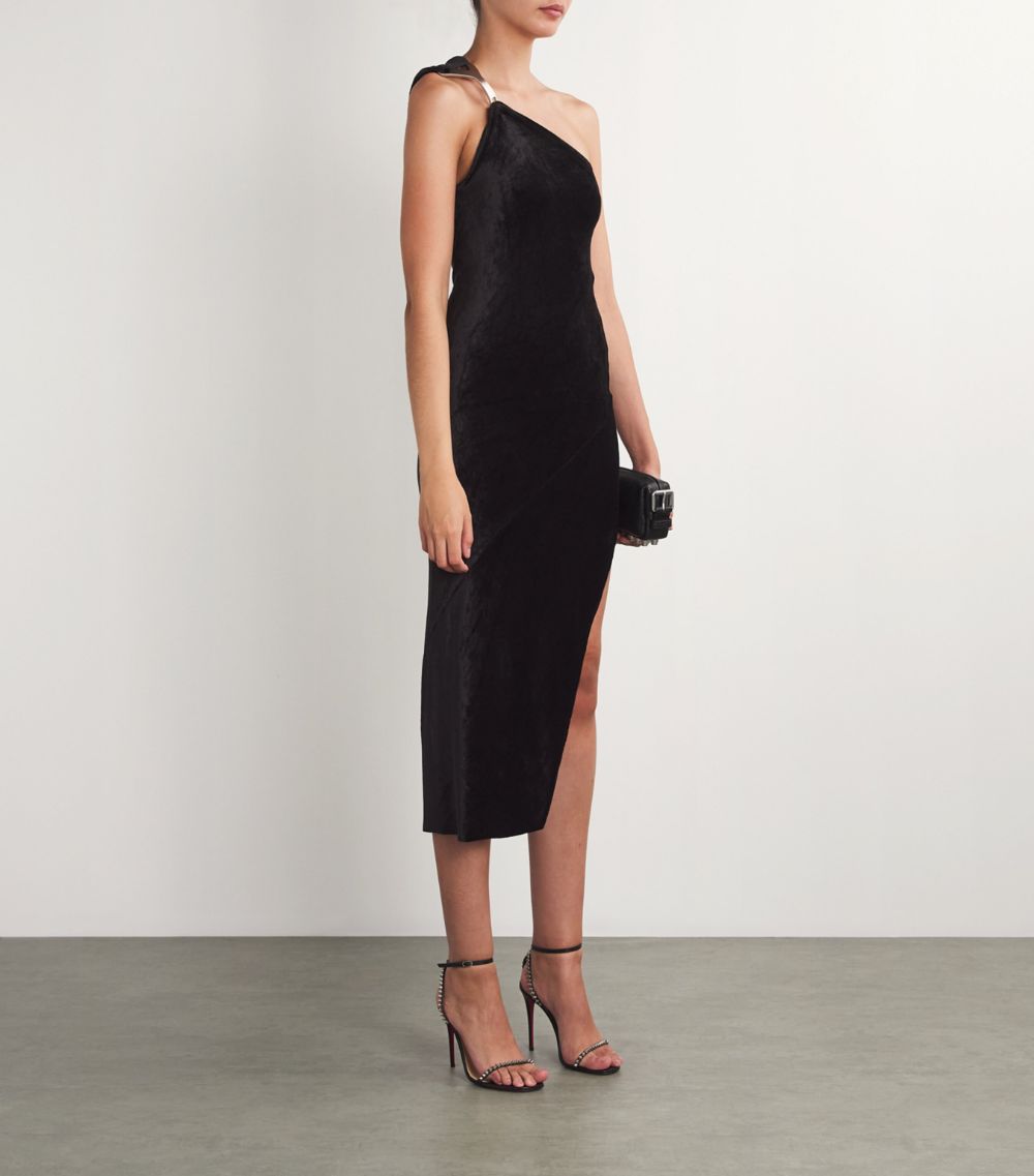 Rick Owens Rick Owens Velour Hydra Midi Dress