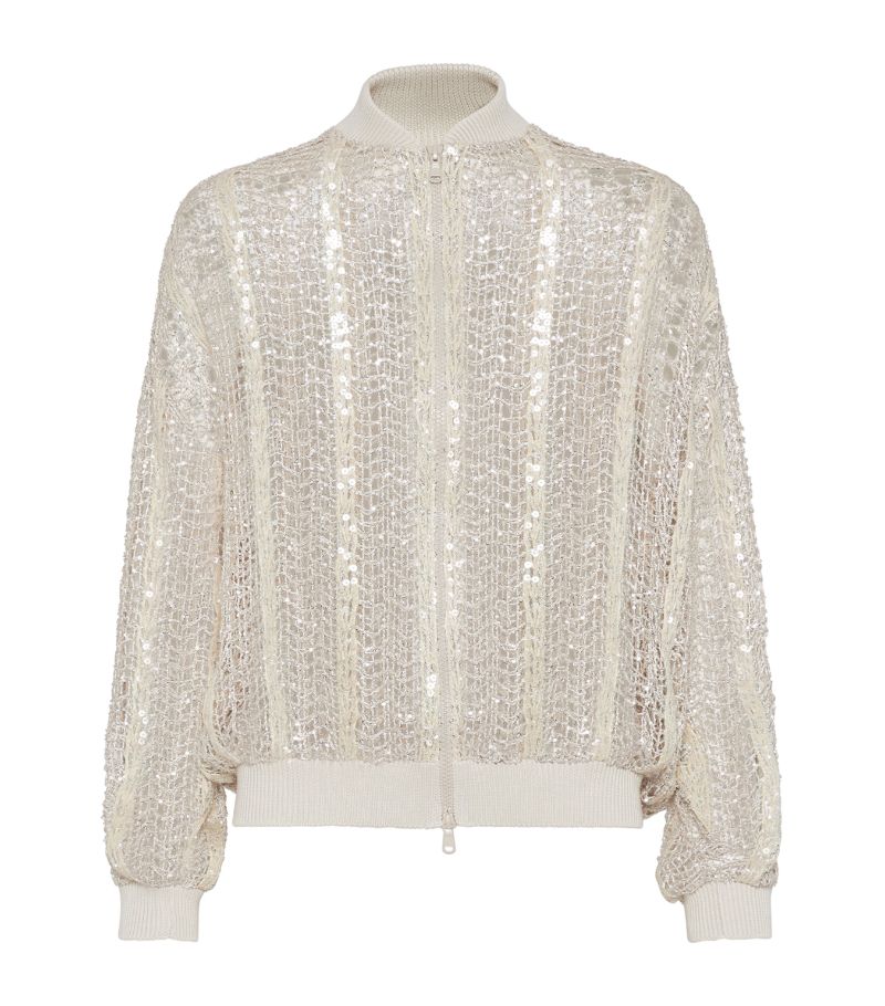 Brunello Cucinelli Brunello Cucinelli Sequinned Zip-Up Cardigan