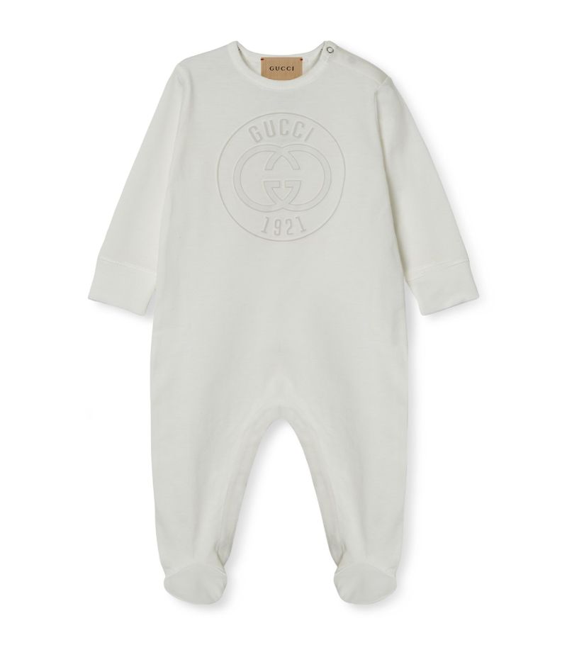 Gucci Gucci Kids Cotton Logo Print All-In-One (0-12 Months)