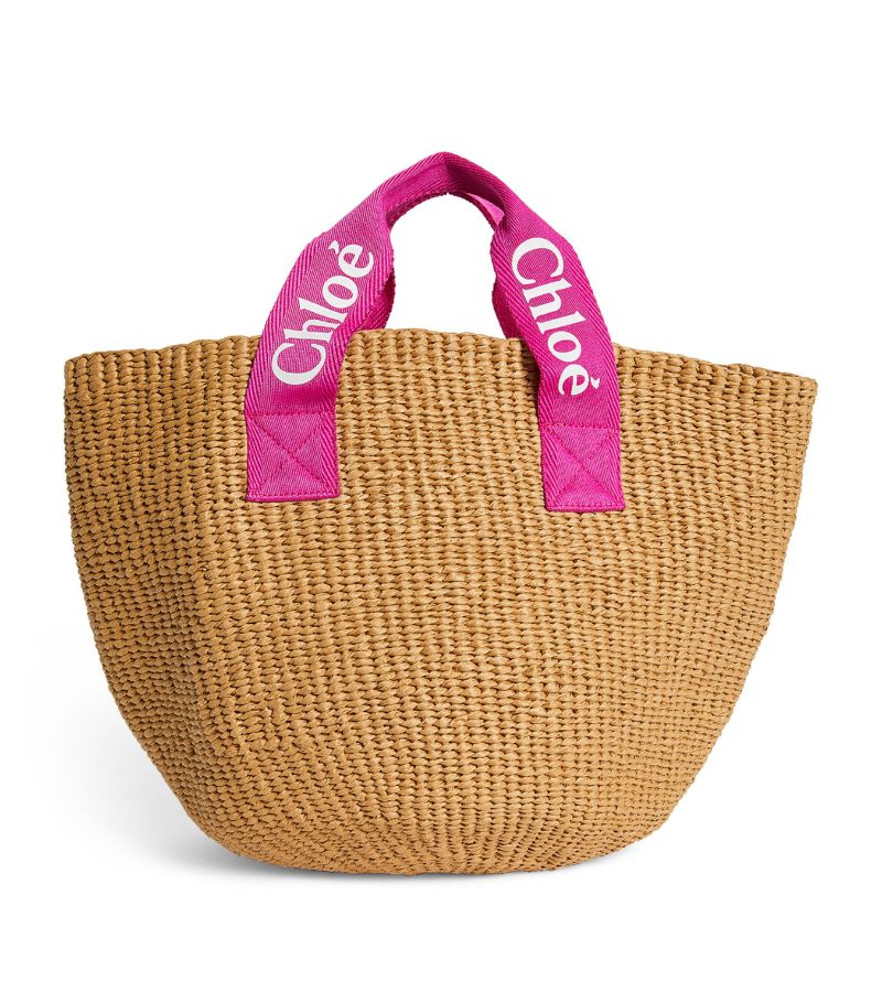 Chloé Kids Chloé Kids Woven Logo-Strap Basket Bag