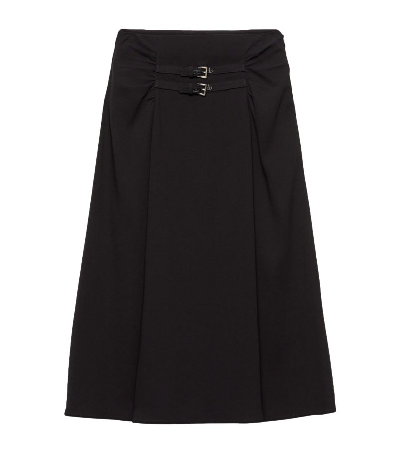 Prada Prada Buckle-Detail Midi Skirt