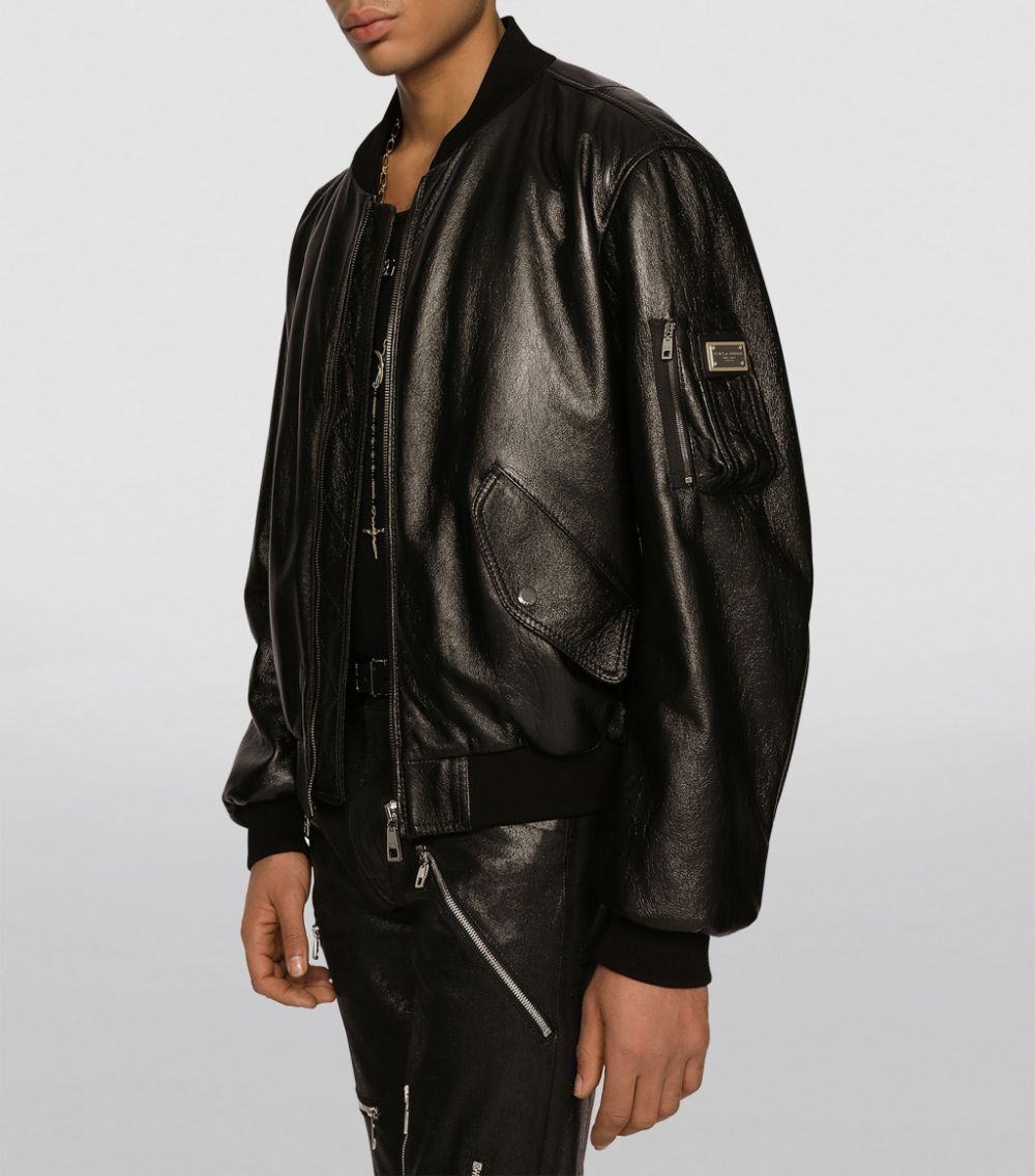 Dolce & Gabbana Dolce & Gabbana Leather Bomber Jacket