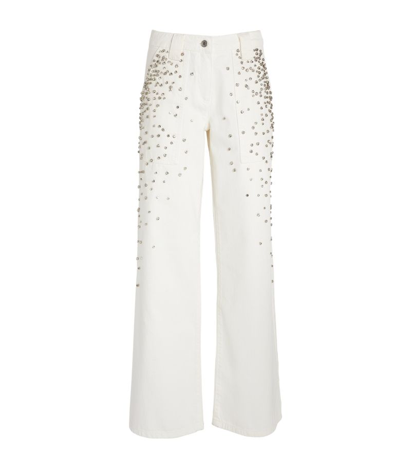 Max & Co. Max & Co. Rhinestone-Embellished Wide-Leg Trousers