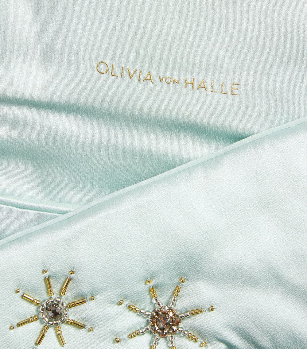 Olivia Von Halle Olivia Von Halle Embellished Silk Audrey Eye Mask