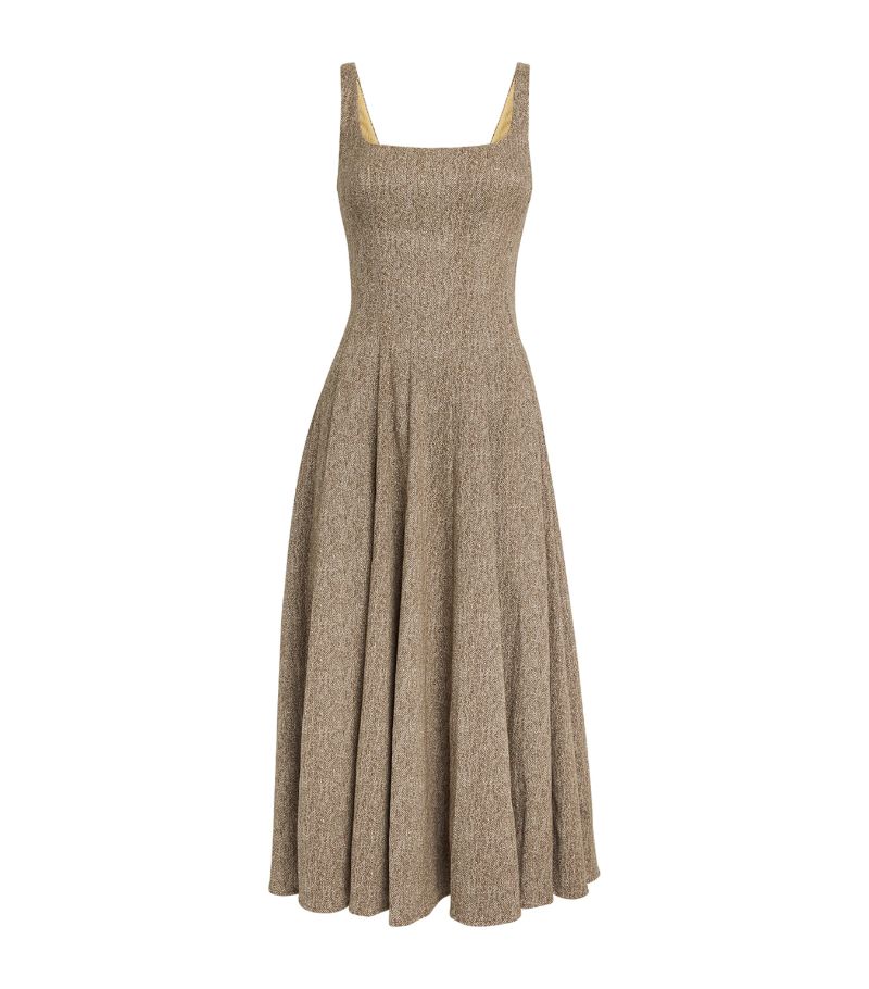 Staud Staud Herringbone Wells Midi Dress