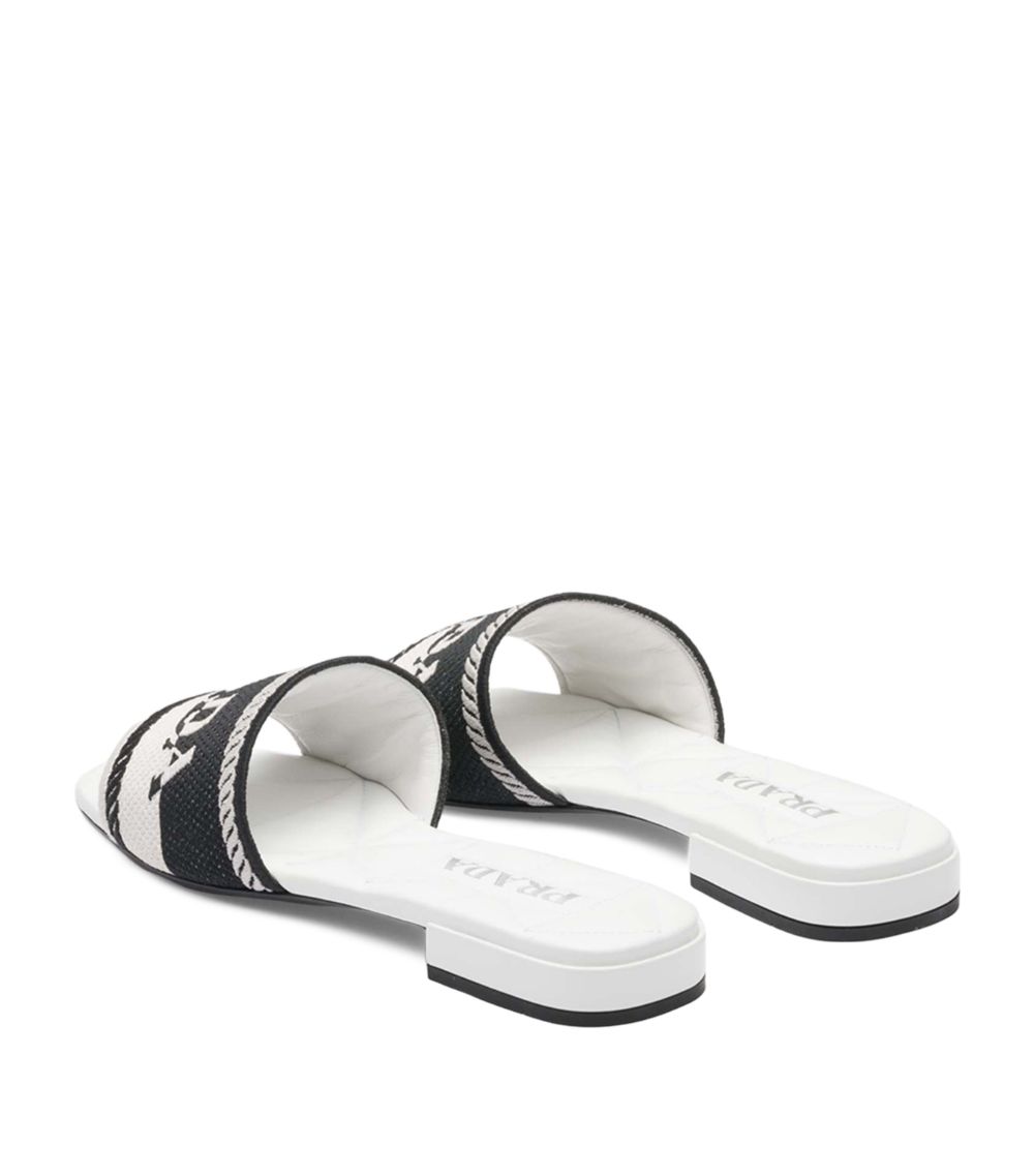 Prada Prada Embroidered Fabric Slides 10