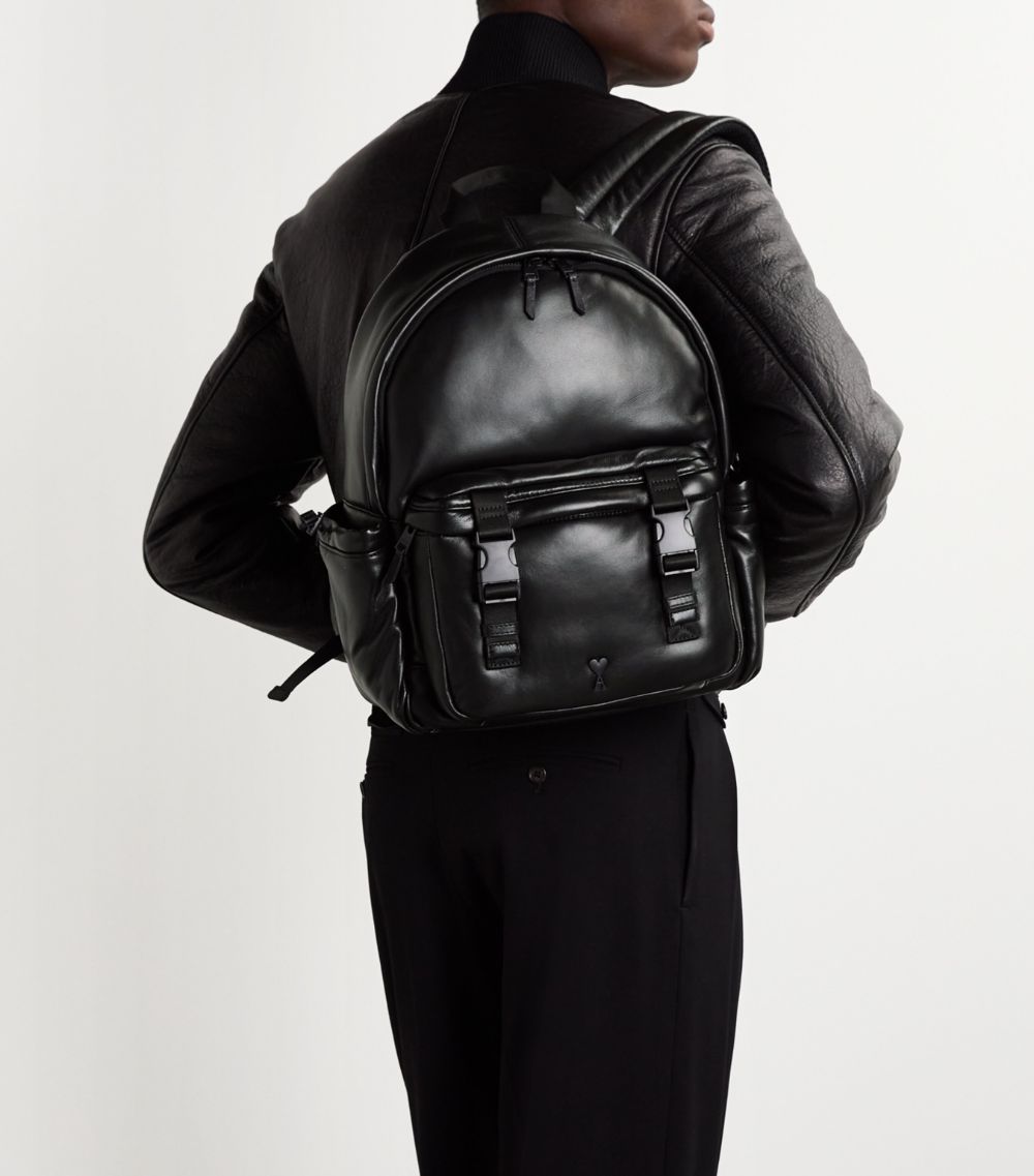 Ami Paris Ami Paris Leather Ami De Coeur Backpack