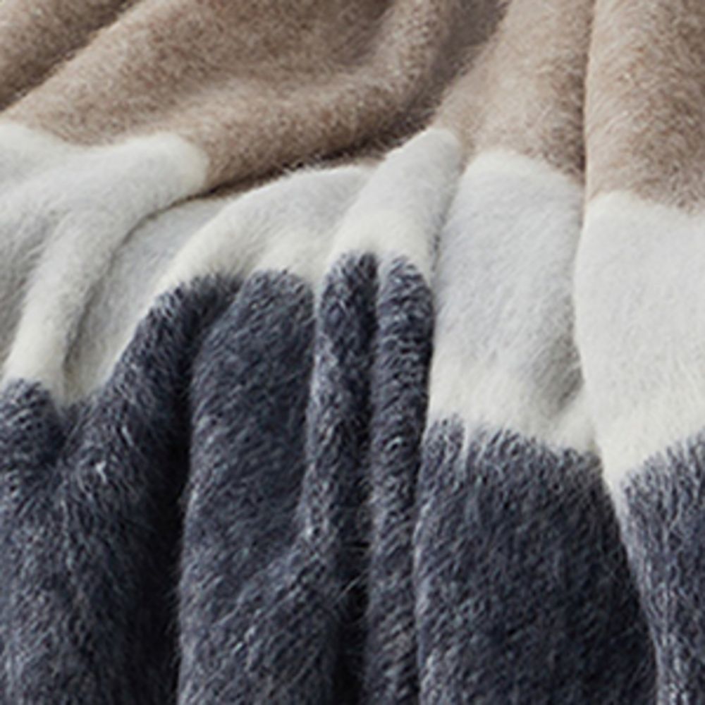 Brunello Cucinelli Brunello Cucinelli Alpaca and Wool Striped Throw (150cm x 200cm)