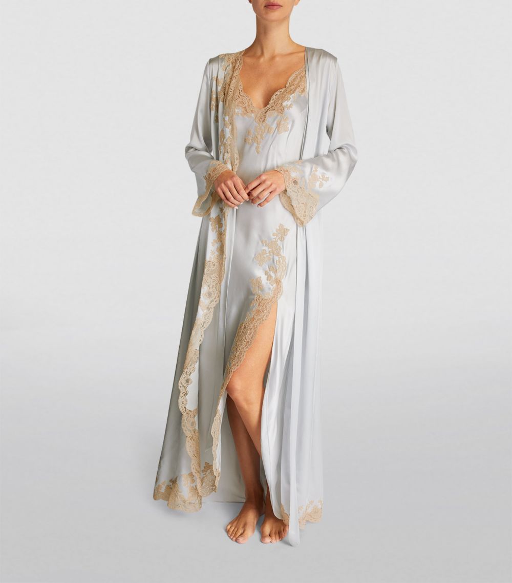 Carine Gilson Carine Gilson Silk Lace-Trim Nightdress
