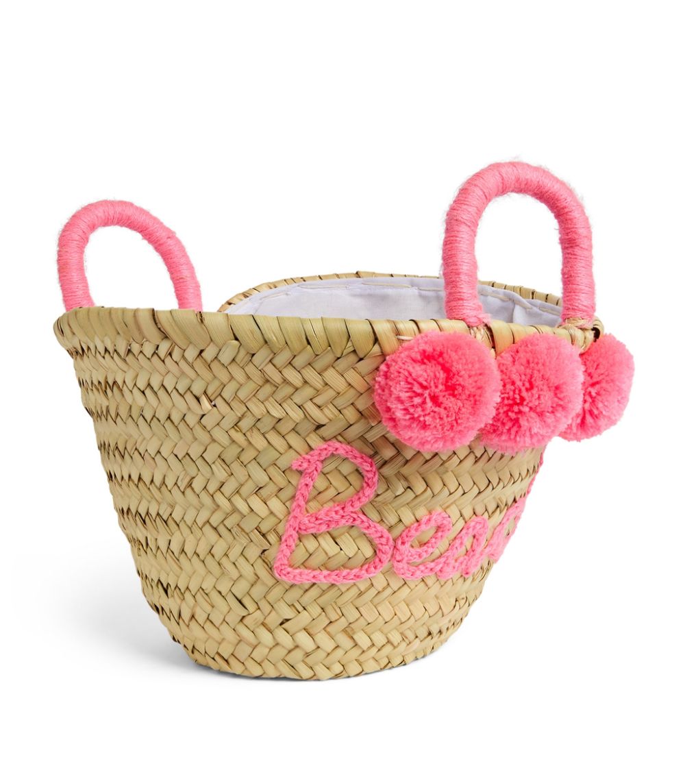 Bonita BONITA Small Beach Pom-Pom Basket Bag