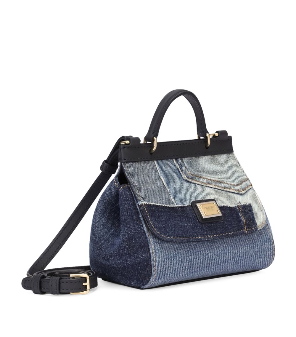 Dolce & Gabbana Dolce & Gabbana Kids Mini Denim Sicily Top-Handle Bag