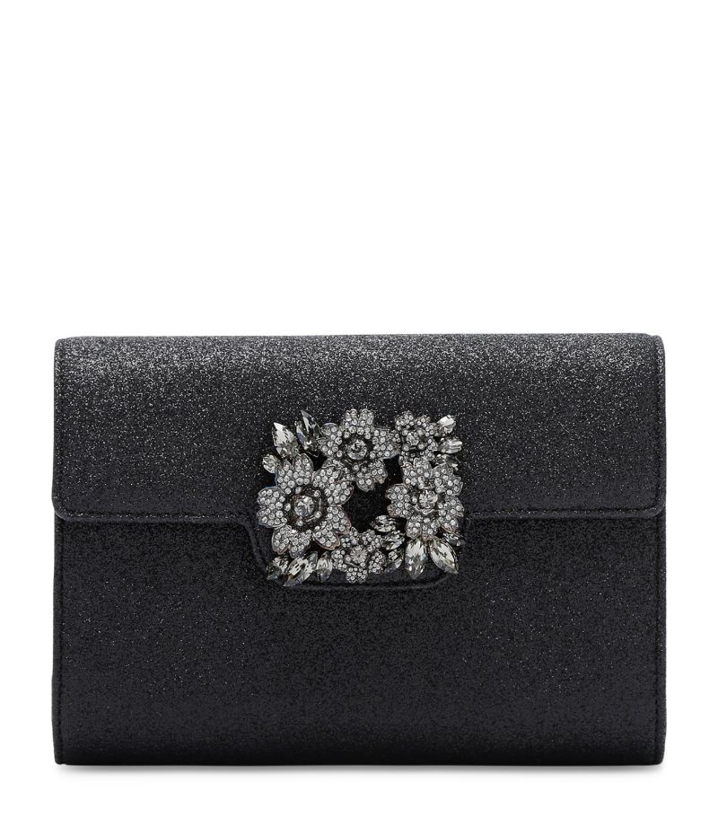 Roger Vivier Roger Vivier Glitter RV Bouquet Strass Clutch Bag