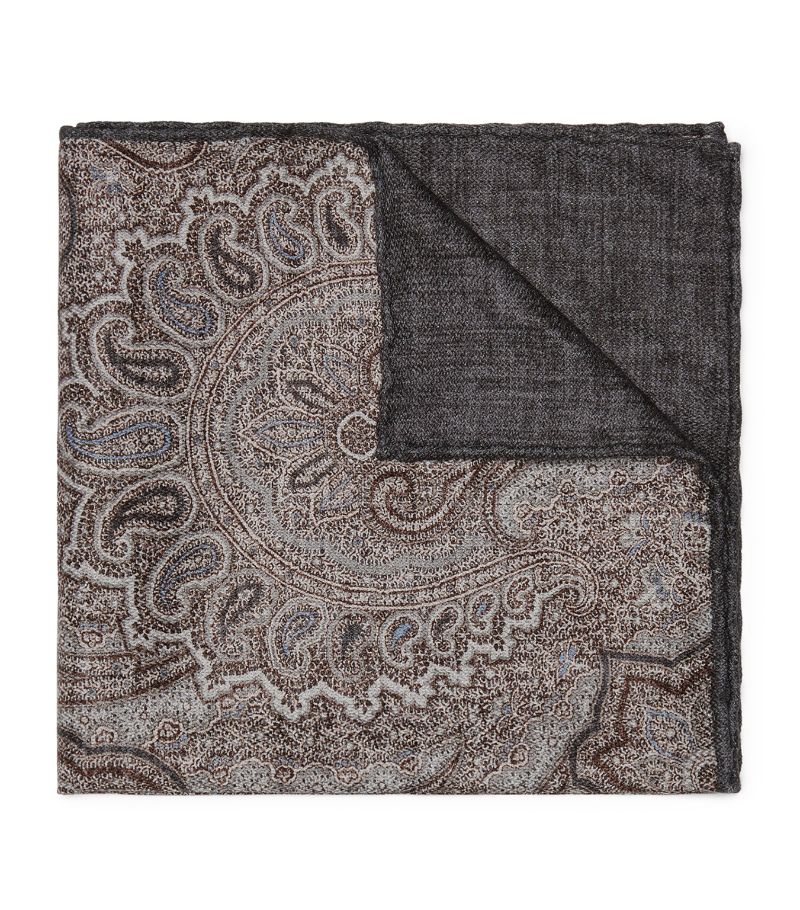 Brunello Cucinelli Brunello Cucinelli Silk Paisley Pocket Square