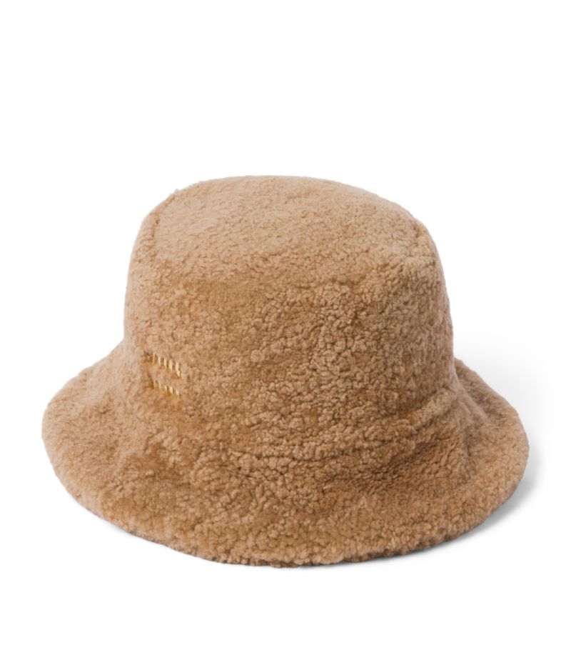 Miu Miu Miu Miu Shearling Logo Bucket Hat