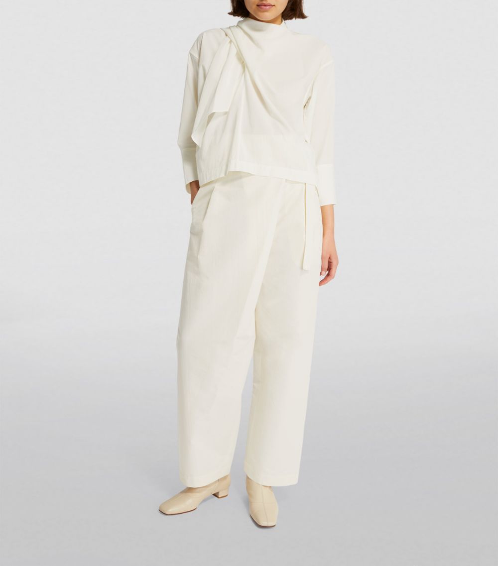 Issey Miyake Issey Miyake Cotton Voile Draped Blouse