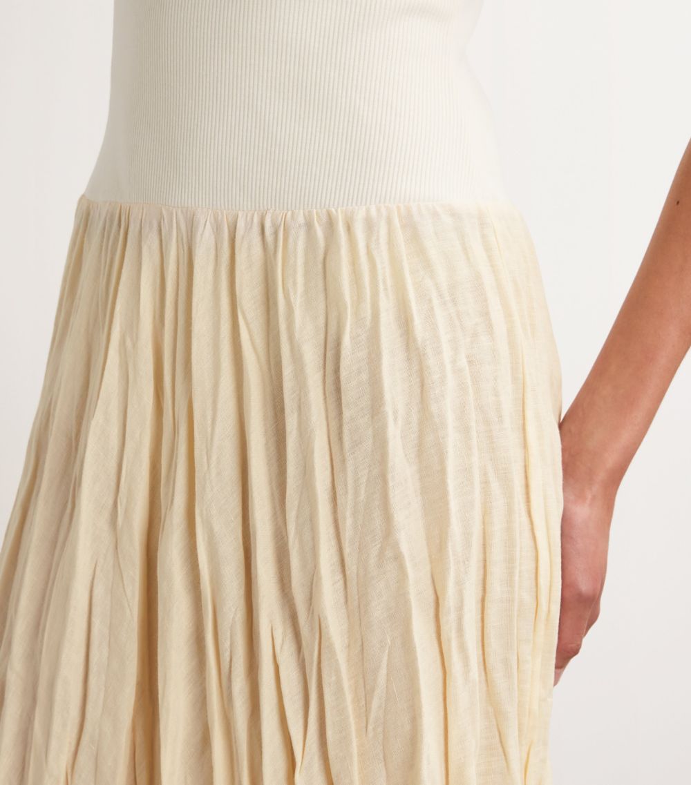  Johanna Ortiz Organic Linen Convertible Light And Sound Maxi Skirt