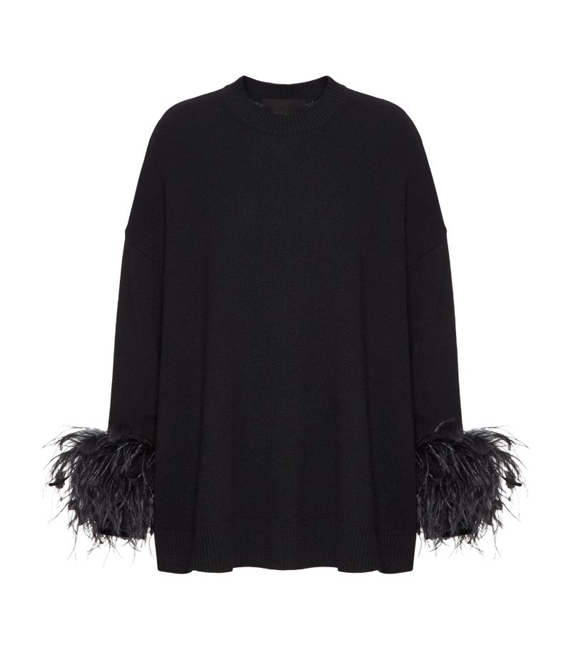 VALENTINO GARAVANI Valentino Garavani Virgin Wool Feather-Trim Sweater