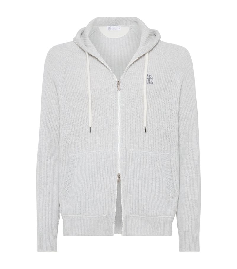 Brunello Cucinelli Brunello Cucinelli Cashmere Rib-Knit Hooded Cardigan