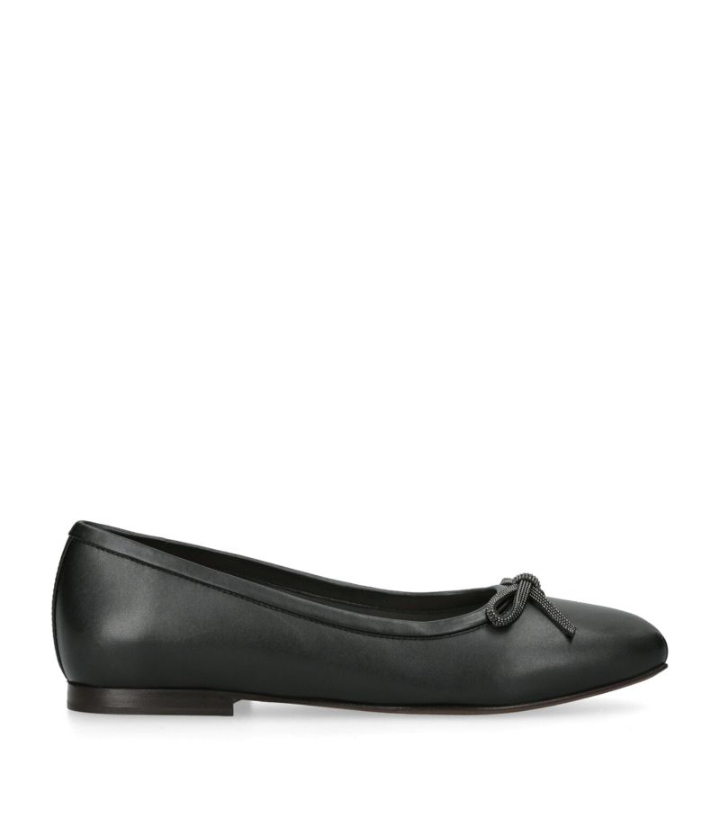 Brunello Cucinelli Brunello Cucinelli Leather Square Toe Ballet Flats