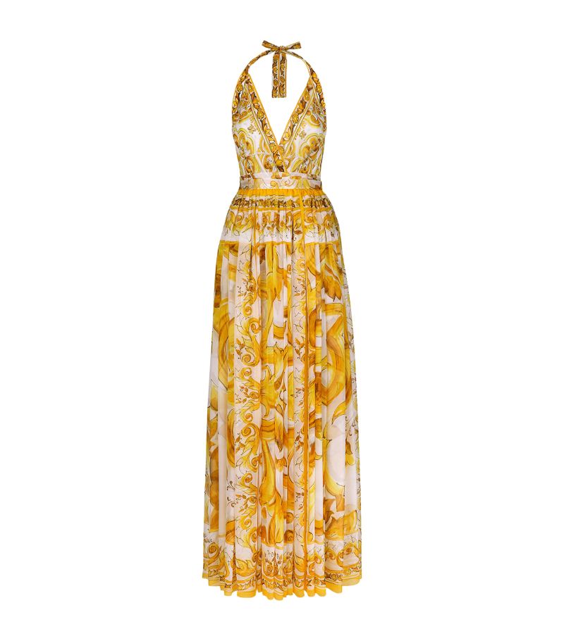 Dolce & Gabbana Dolce & Gabbana Silk Majolica Maxi Dress