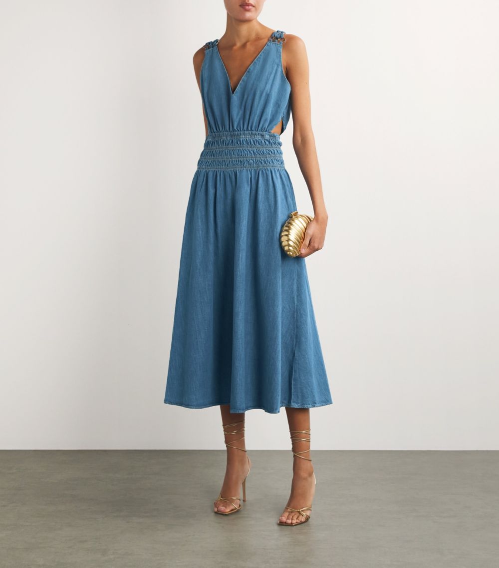  Maje Denim Cut-Out Maxi Dress