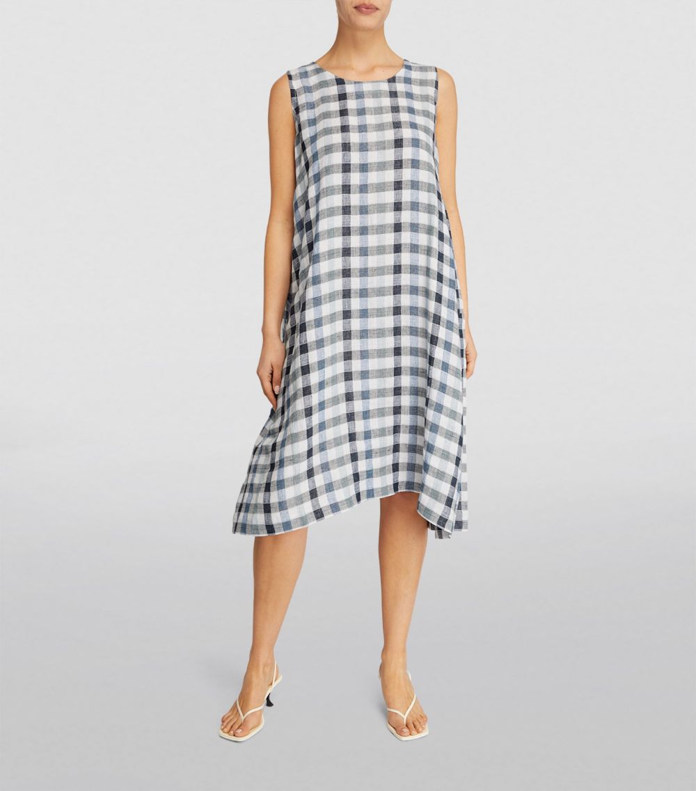 Eskandar Eskandar Linen Check Midi Dress